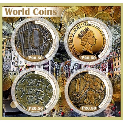 Монеты на марках Монеты мира